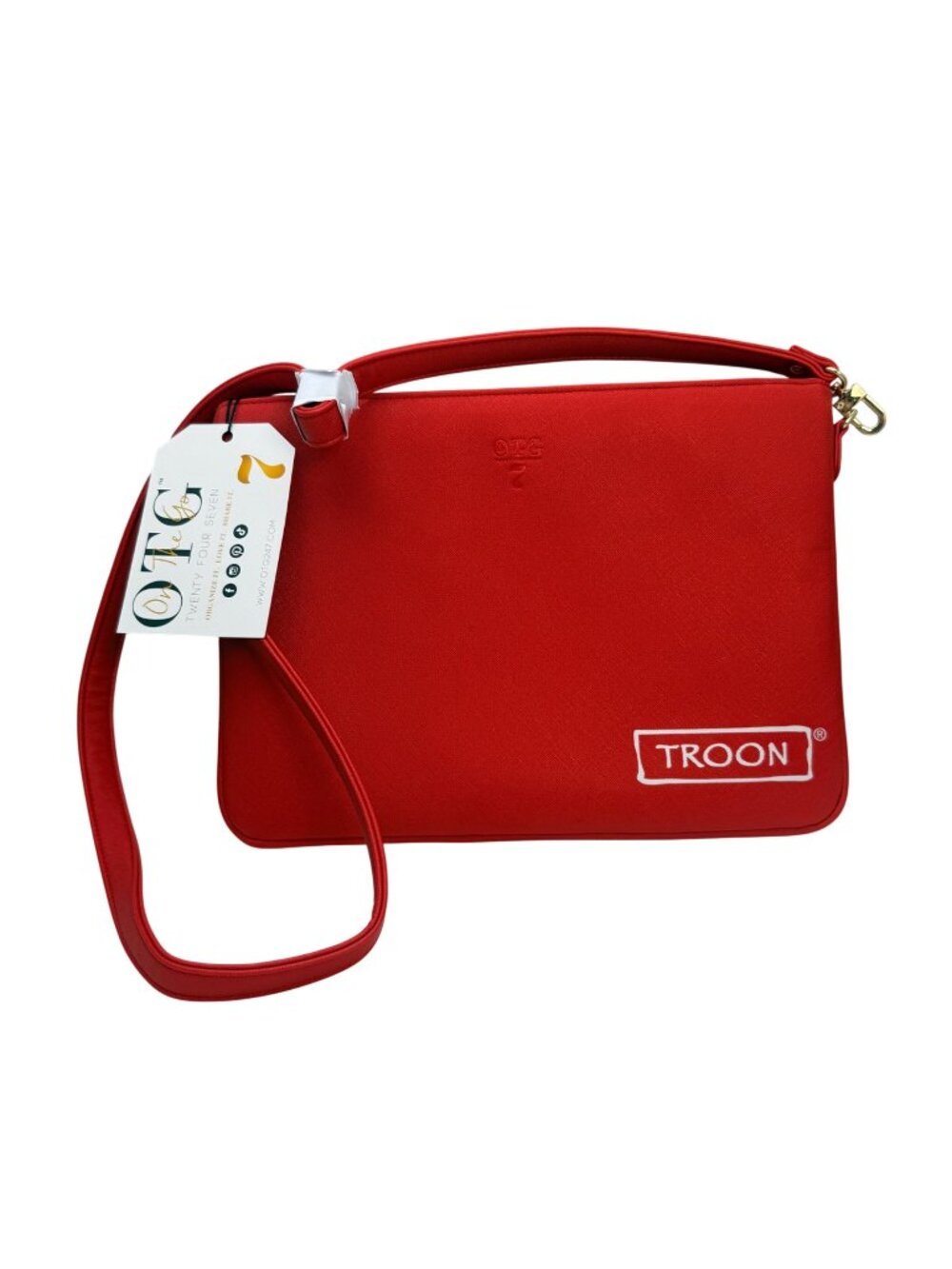 OTG 247 Troon Red Insulated 7 Foodie Crossbody Bag Vegan Leather Golf Pouch